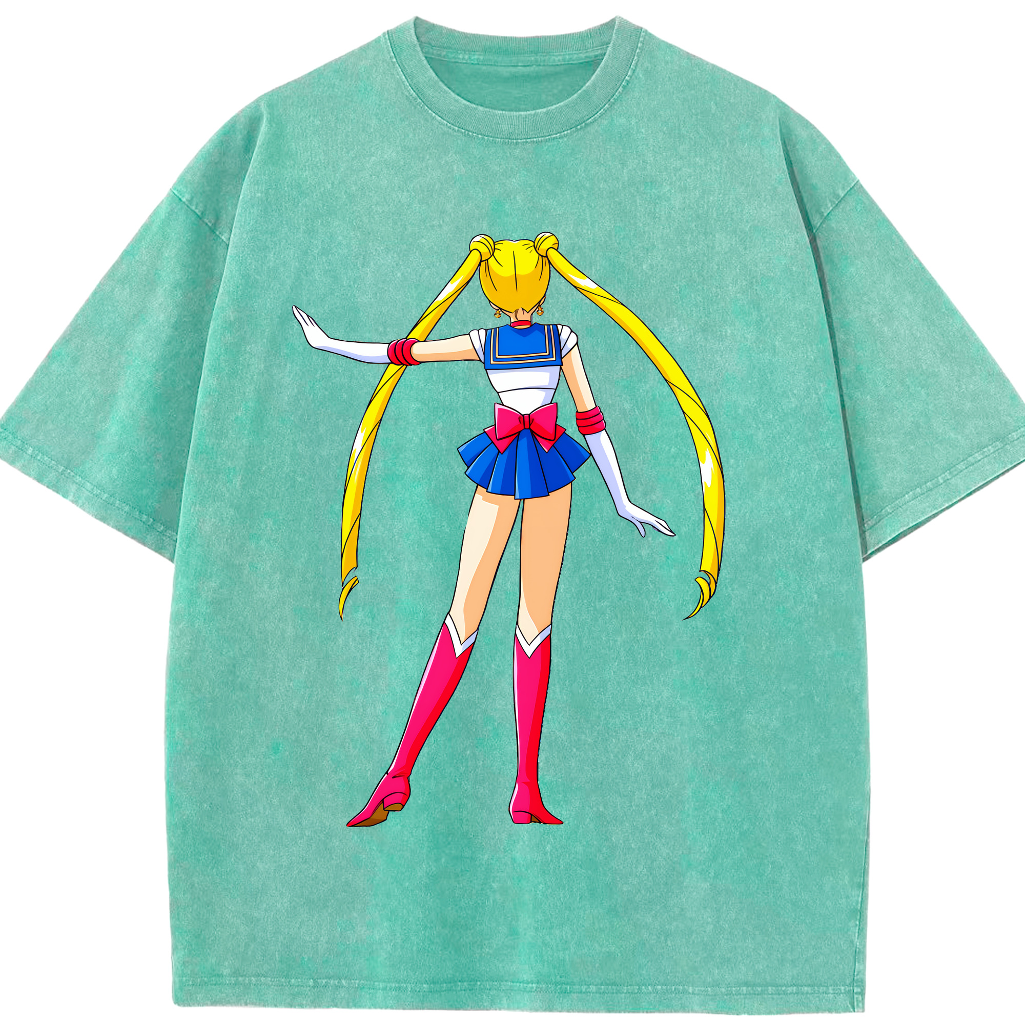 （画像用） 美少女戦士セーラームーン 月野 うさぎ つきの うさぎ Sailor Moon Tsukino Usagi 綿100% ヴィンテージ風 半袖Tシャツ（フロントプリント）